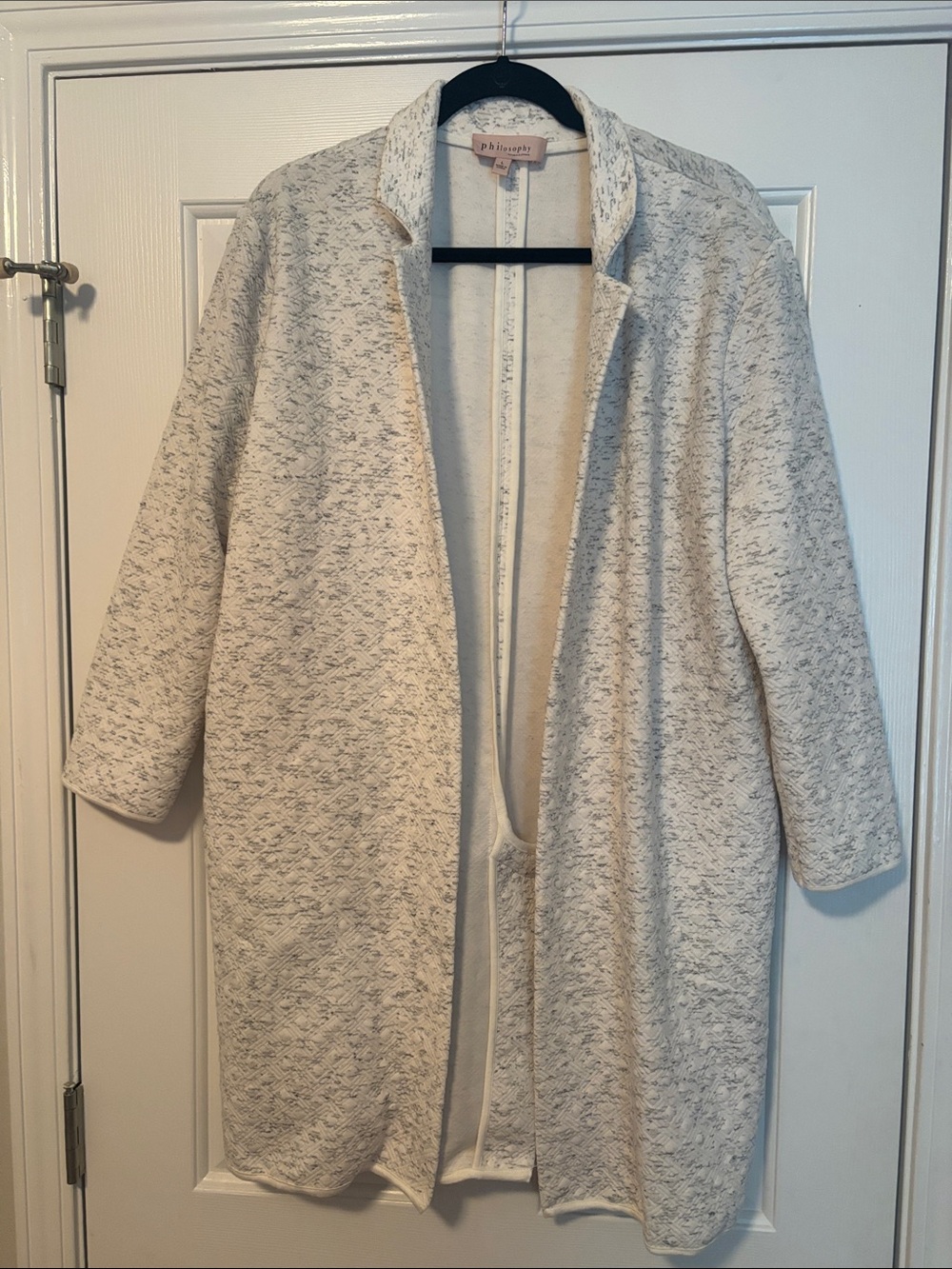 Philosophy Open-Front Cream Marled Coatigan